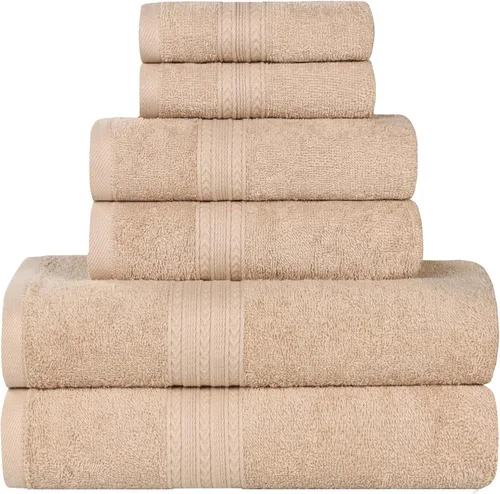 Miniatura 111 de Superior Juego de 6 toallas de mano de algodón ecológico, toallas pequeñas para spa, hotel, baño de invitados, cocina, secado rápido, suave
