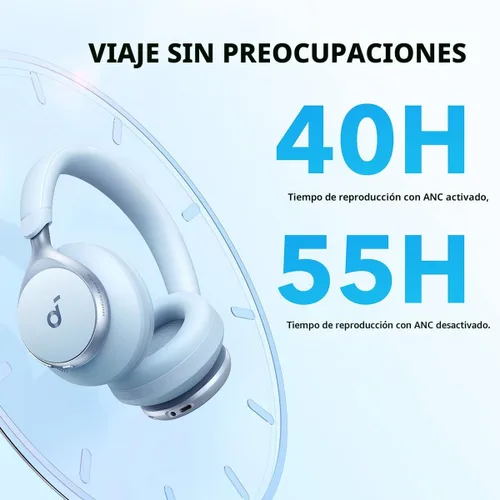 Miniatura 3 de Soundcore by Anker, Space One, auriculares con cancelación activa de ruido, reducción de voz 2 veces más fuerte, tiempo de reproducción ANC de 40