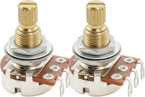 Musiclily Pro A1M - Mini ollas de latón métrico dividido eje estándar 0.374 in potenciómetros cónicos de audio para bajo de guitarra eléctrica