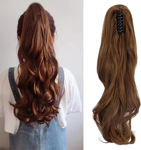Miniatura 13 de Fut - Extensiones de pelo largo y lacio con broche, cola de caballo para mujer (21 pulgadas)