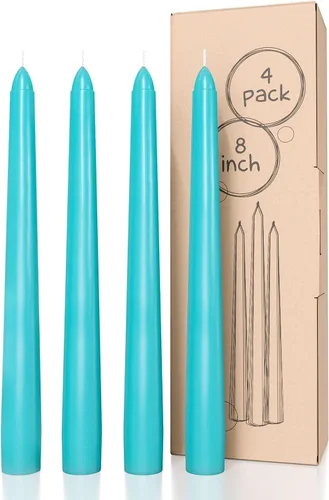 Miniatura 22 de CANDWAX Paquete de 4 velas cónicas blancas, sin goteo, de combustión lenta, sin perfume, de 12 pulgadas, ideales para mesa de comedor, candelabros