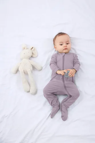 Miniatura 5 de GUISBY Pijama de rayón con pies para bebé con puños de manopla, mameluco suave de manga larga de 0 a 18 meses