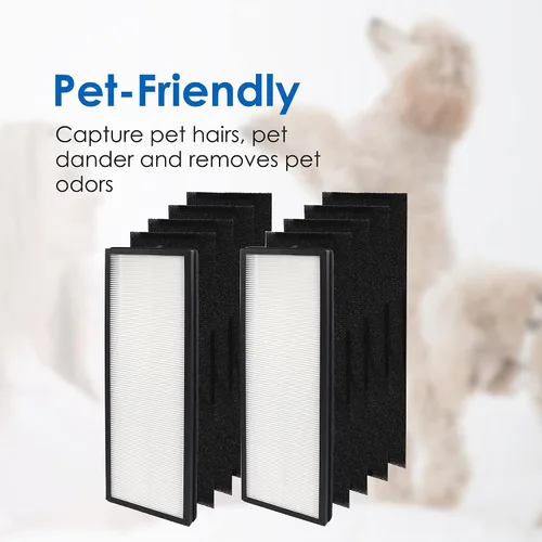 Miniatura 4 de Filtro de repuesto NEA120, compatible con Eureka NEA120 y Toshiba Smart WiFi purificador de aire, (2) filtros de aire de grado H13 (NEA-F1) y (8)