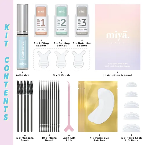 Miniatura 2 de MIYA LASH Kit de elevación de pestañas y laminación de cejas 2 en 1 Cejas más llenas al instante, pestañas Resultado de salón que dura 8 semanas