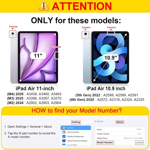 Miniatura 2 de Fintie Funda para iPad Air de 11 pulgadas M3 (2025) / M2 (2024), iPad Air de 5ª (2022) / 4ª generación (2020) de 10.9 pulgadas, funda protectora