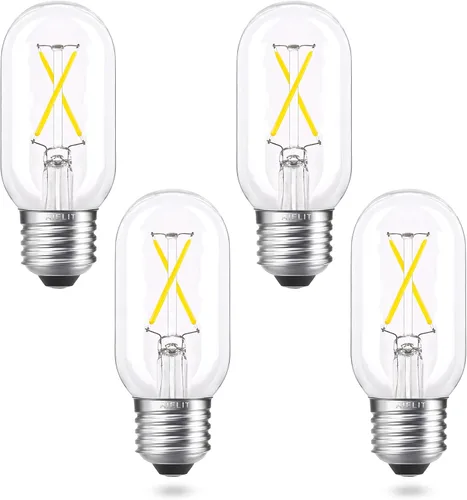 Miniatura 13 de Bombilla LED E26 regulable T45/T14, 6 W (equivalente a 60 W), blanco suave 3000 K, bombillas LED vintage de filamento para lámpara de araña de baño