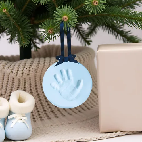Miniatura 8 de Pearhead Easy DIY Babyprints - Kit de adornos de huellas de bebé con cinta, color azul (paquete de 2)