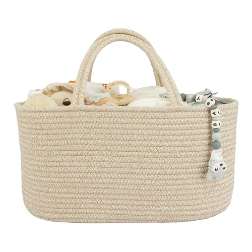 Miniatura 13 de XUANGUO Organizador Grande de Pañales para Bebé con Cuerda para Niña o Niño, Cesta de Almacenamiento para Guardería, Porta pañales Portátil, Bolsa