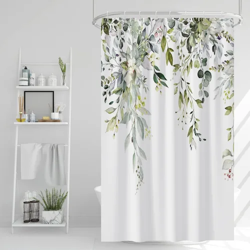 Miniatura 9 de AWERT Cortina de ducha pequeña de tamaño medio con 6 ganchos, cortina de ducha de 36 x 72 pulgadas, cortina de ducha bohemia de 36 pulgadas para Boho