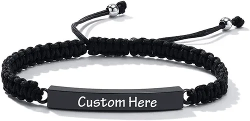 Pulsera de urna personalizada para cenizas, recuerdos de joyería de cremación para mujeres y hombres, pulsera ajustable de cuerda tejida hecha a