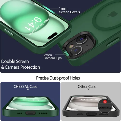 Miniatura 166 de Fuerte magnético para iPhone 11, compatible con Magsafe, [resistente a caídas de 13 pies] Funda trasera translúcida mate con sensación de piel