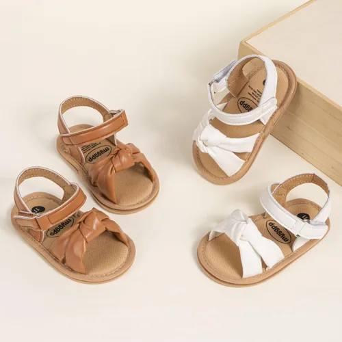Miniatura 8 de Meckior Sandalias de verano con punta abierta y suave de piel sintética para bebés y niñas pequeñas