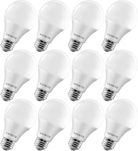 Miniatura 9 de LUXRITE - Foco LED A19 equivalente a 60 W, 5000 K Luz Blanca Brillante, 800 lúmenes, focos LED estándar regulables de 9 W, con clasificación de 5000