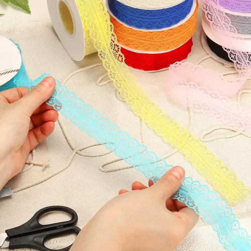 Miniatura 5 de MECCANIXITY 1.2 Inch Wide 15 Yard Lace Ribbon Floral Pattern Beige Lace Trim Ribbon for Gift Wrapping Bouquets, Wedding Decor Sewing Making, and DIY