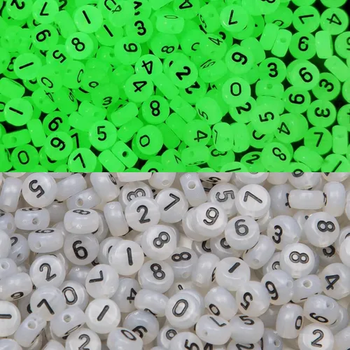 1000 cuentas redondas de acrílico del 0 al 9 números de 0.000 x 0.276 in, cuentas mixtas para hacer joyas, pulseras, collares, llaveros hechos a