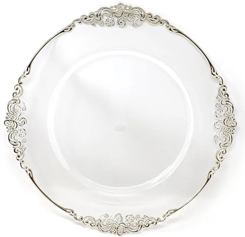 Miniatura 28 de allgala Paquete de 6 platos base redondos de gran calidad de 13 pulgadas - Plata cepillada - HD80322