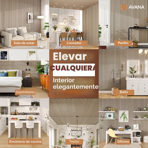 Miniatura 3 de Avana Paneles de pared de madera acústica – Paneles de 93.2 x 11.25 pulgadas – Se adapta a diseños de 94 x 12 pulgadas – Paneles acústicos de roble