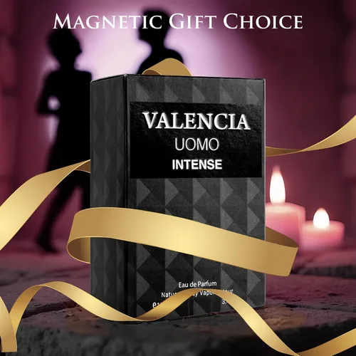 Miniatura 7 de Valencia UOMO Intense for Men Eau De Parfum - Fragancia Amber Fougere Notas superiores de vainilla Bourbon tono medio de Lavandin Crea aroma picante