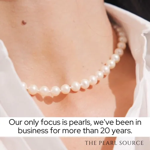 Miniatura 5 de The Pearl Source 14K Gold 6.5-7.0mm AAAA Quality Round White Freshwater Cultured Pearl Necklace for Women in 16"-36" Lengths