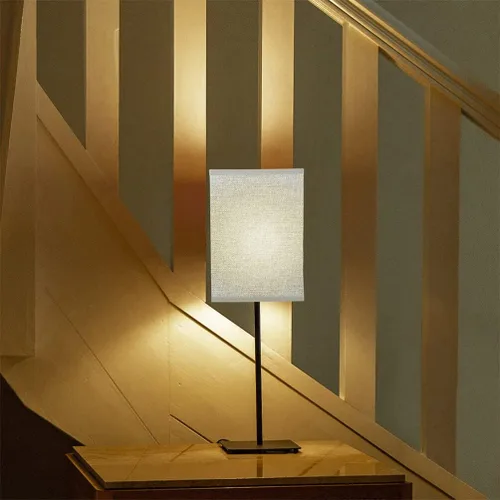 Miniatura 6 de Didiseaon 2 piezas de cubierta de lámpara de lino moderna, pantalla gris desmontable para mesita de noche de pared y lámparas de pie, fácil
