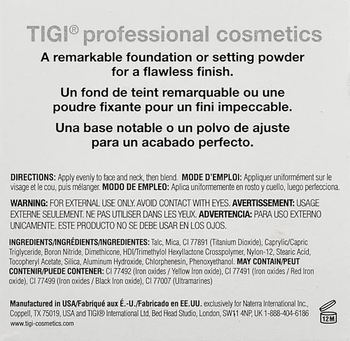 Miniatura 3 de TIGI Cosmetics Powder Foundation, Entice, 0.37 onzas