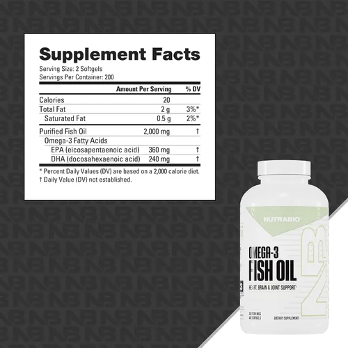 Miniatura 2 de NutraBio Suplementos de aceite de pescado Omega 3, 2,000 mg, 400 cápsulas blandas - Suplemento de ácidos grasos EPA DHA Omega 3 para ayudar a