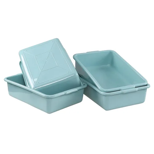 Miniatura 7 de Jekiyo 4 paquetes de 13 L tina de autobús comercial, lavabo de plástico para platos Verde