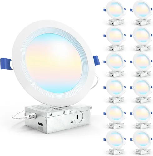 Miniatura 8 de Sunco Paquete de 12 unidades de iluminación empotrable LED de 3 pulgadas, lámpara de techo de montaje empotrado ultra delgada sin lata con caja