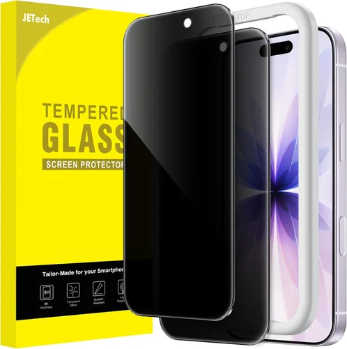 Miniatura 20 de JETech Protector de pantalla de privacidad para iPhone 17 Pro Max de 6,9 pulgadas, película de vidrio templado antiespía con herramienta de fácil