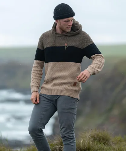 Miniatura 2 de Zaitun Sudadera con capucha para hombre, de manga larga, de punto sólido, suéter con capucha