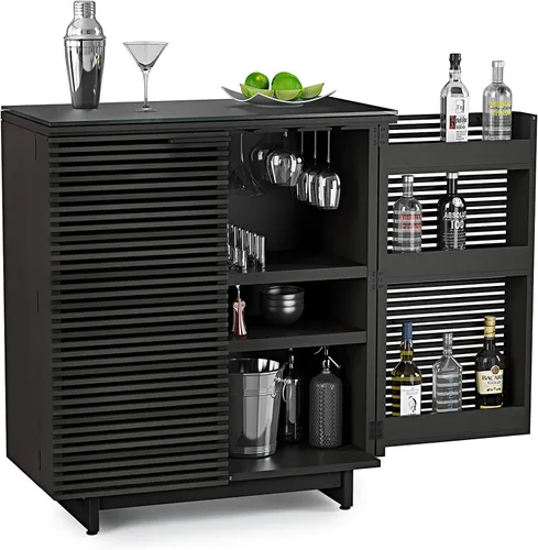 Miniatura 6 de BDI Furniture Corridor 5620-36 pulgadas - Armario de bar con puertas con rejillas, almacenamiento de vino y botellas, estante ajustable, cajón