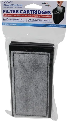 PENN-PLAX Cascade - Cartuchos de repuesto para filtros Canistar de acuario para colgar – hilo dental desechable de fibra de poliéster – 3 unidades