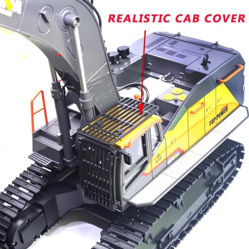 Miniatura 6 de Ailejia Excavadora de control remoto de 22 canales RC ExcavatorTruck Vehículo de juguete 1:14 Escala Excavadora 2.4Ghz Construcción con sonido
