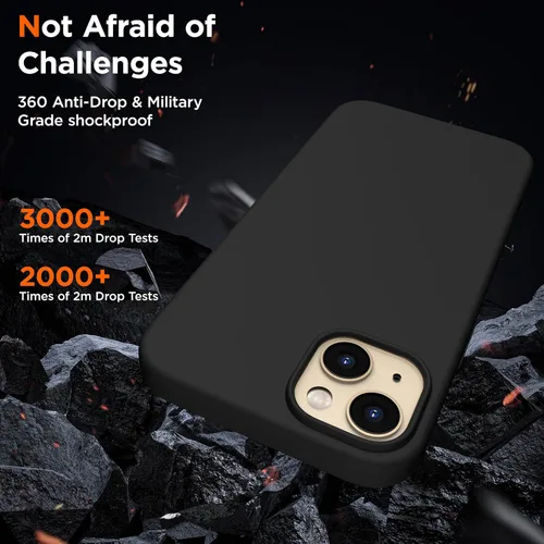 Miniatura 6 de Funda de silicona diseñada para iPhone 14 Plus, con 2 protectores de pantalla, funda protectora de cuerpo completo a prueba de golpes, funda delgada