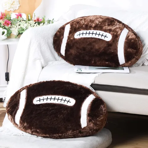 Jetec 2 piezas de almohada de fútbol esponjosa suave en forma de lindo fútbol, decoración deportiva redonda de felpa con tema deportivo, cojín