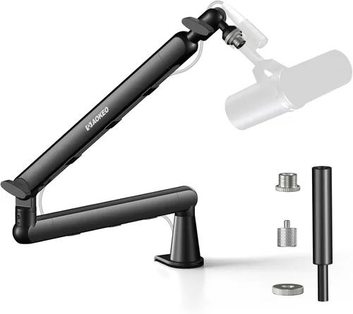 Miniatura 4 de Brazo de Micrófono, Aokeo AK-55 - Soporte de Brazo de Micrófono de Escritorio de Bajo Perfil Ajustable, Adecuado para Blue Yeti, Snowball iCE