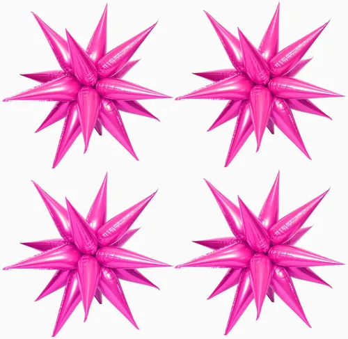 Miniatura 12 de 50 globos de papel de aluminio rojo con forma de cono de estrella – globos de Mylar de explosión de 26 pulgadas, 12 puntos 3D Starburst para 26