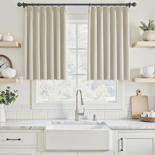 Miniatura 28 de UHITECH Cortinas opacas cortas de 35 pulgadas de largo, plisadas, opacas, para ventanas pequeñas, con aislamiento térmico, cortinas reductoras