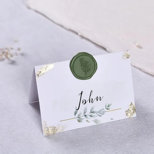 Miniatura 6 de UNIQOOO Calcomanías de Sello de Cera - Calcomanías de Sello de Sobre de Invitación de Boda de Romero, 100 Piezas de Calcomanías Autoadhesivas Verde