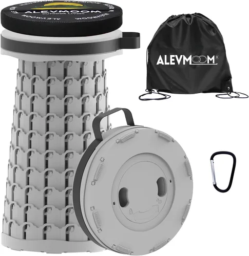Miniatura 15 de ALEVMOOM Taburete plegable XXL mejorado de 19.7 pulgadas con cojín, taburete telescópico portátil, capacidad de 1000 libras, silla plegable