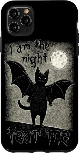 Miniatura 11 de Funda para iPhone 15 I Am The Night Fear Me Cute Black Cat Bat Punk Goth Grunge
