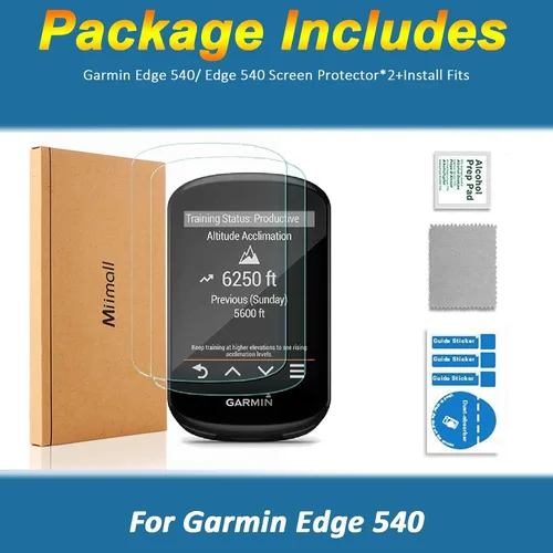 Miniatura 6 de Miimall [Paquete de 2] Protector de pantalla compatible con Garmin Edge 540, antihuellas, resistente a los arañazos, dureza 2.5D 9H, vidrio templado