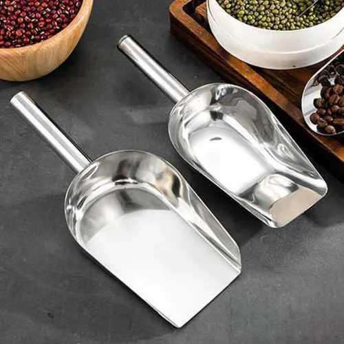Miniatura 2 de Cuchara de hielo de acero inoxidable para máquina de hielo, cuchara de metal para alimentos, cuchara grande para alimentos, palas de cubo de hielo