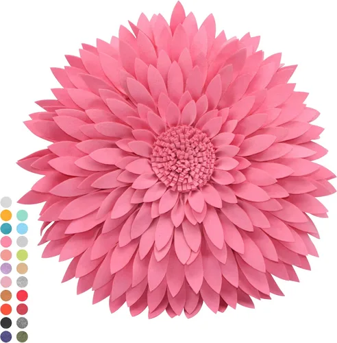 Miniatura 17 de Almohada decorativa 3D de flores de margarita, manta de girasol de 14.5 x 13 pulgadas, decoración redonda para el hogar para sofá y cama