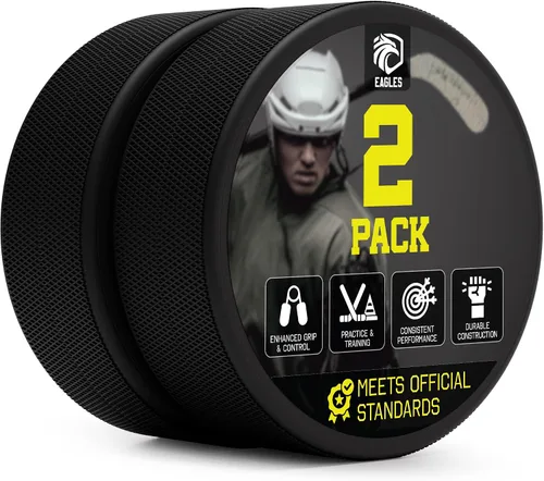 Miniatura 11 de EAGLES Ice Hockey Pucks 1, 2, 3, 6 or 50 Pack High Grade Pucks Official Regulation Weight & Size for Practice & Classic Training - 6 oz Diameter