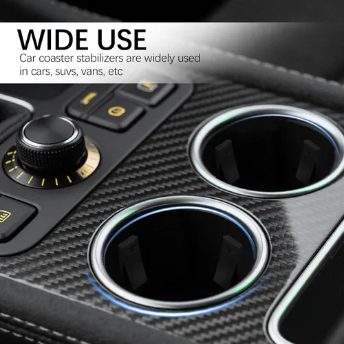 Miniatura 7 de 6 piezas de estabilizador de inserto para portavasos de coche, posavasos antideslizantes de silicona para estabilizador de coche con diseño curvo