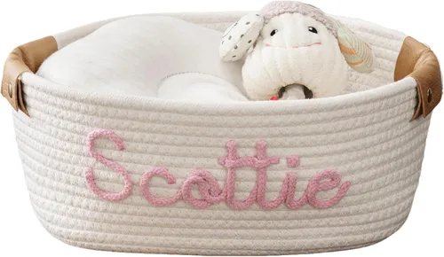 Miniatura 5 de Cesta de regalo personalizada para bebé, cesta de regalo personalizada para baby shower, cesta de bebé con nombre personalizado, set de regalo