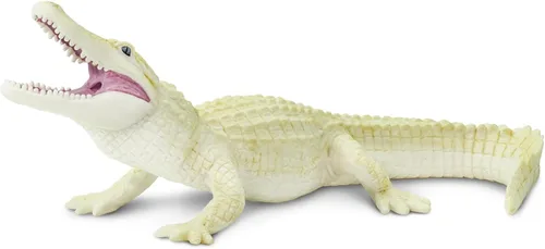 Safari Ltd. Figura de cocodrilo blanco – Figura realista de vida silvestre pintada a mano de 6 pulgadas – Juguete educativo para niños, niñas y