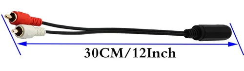 Miniatura 2 de Cable divisor en Y RCA de 0.250 in a 2, chapado en oro de 0.250 in (1/4 pulgadas), TRS hembra a 2 (dual) RCA macho estéreo audio Y Splitter Cable 12