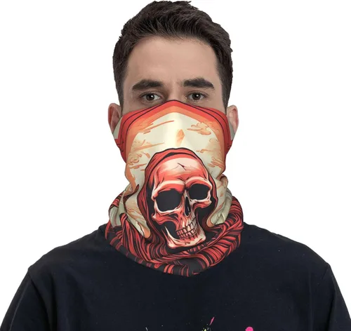 Miniatura 2 de CASGTNZ skull angel grim reaper Death red Neck Gaiter Face Cover Balaclava Gaiter Mask for Men Women Bandana for Motorcycle Cycling Riding Skiing